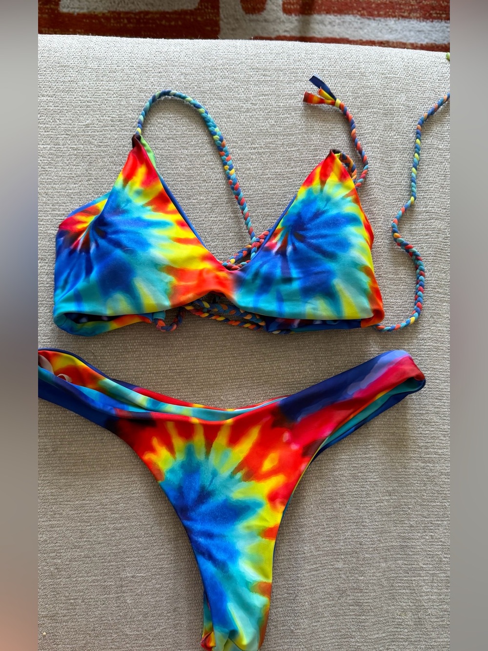 Zaful Tie-Dye Multicolor Bikini Set